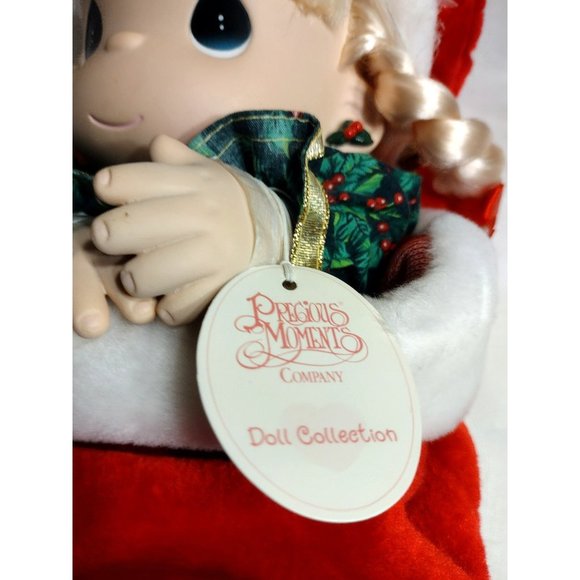 Vintage Precious Moments Christmas Eve 1998 Stocking Doll Box & Tags Hat Doll - Picture 5 of 10